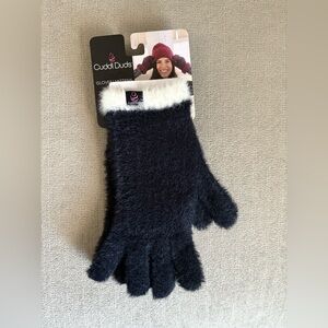 Cuddl Duds Black and White Fuzzy Gloves